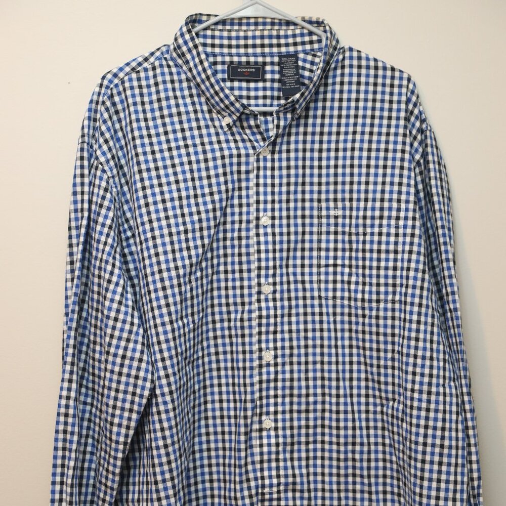 Dockers Checkered Button Down L/S Mens Size XXL